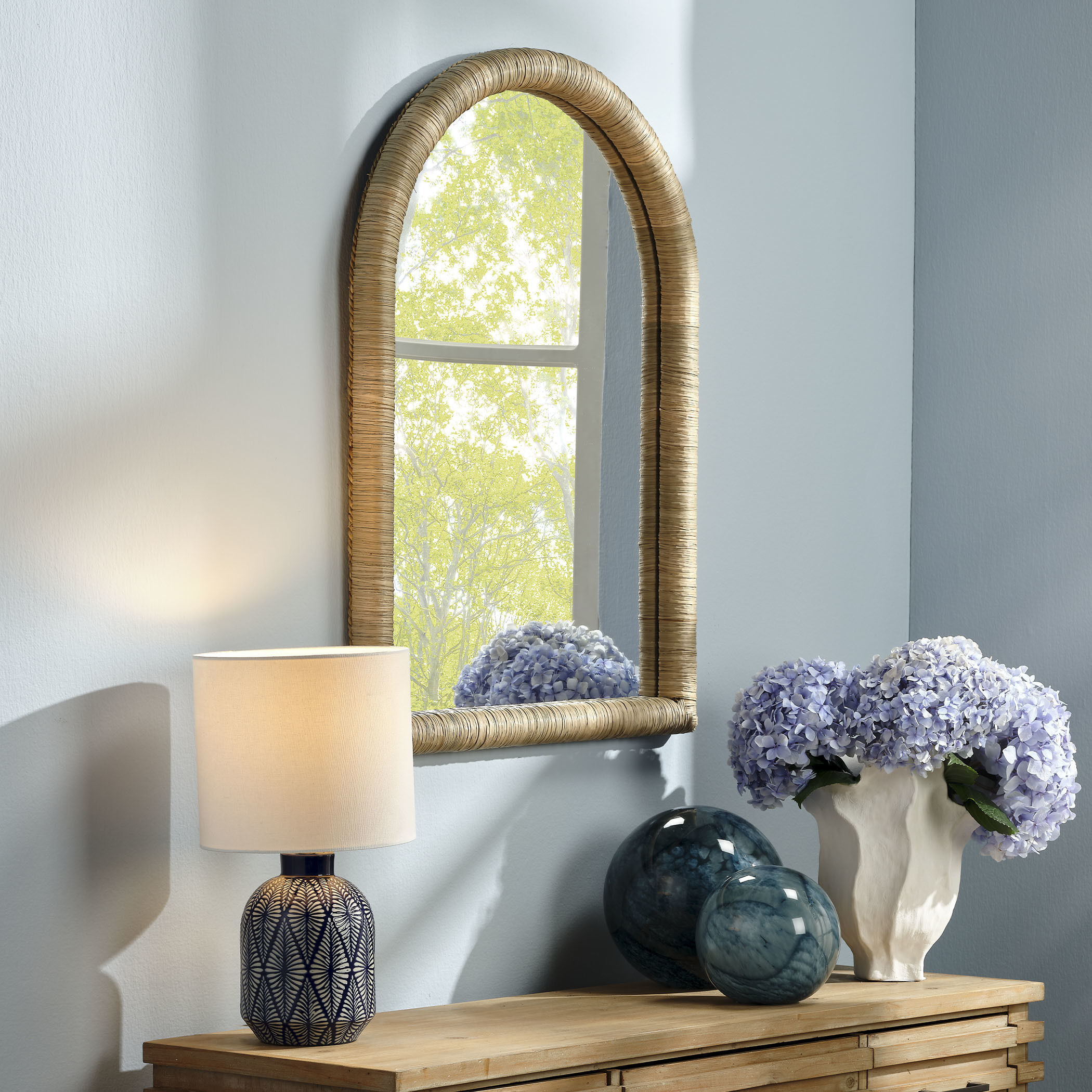 Hill Arch 34 X 24 inch Natural Seagrass Mirror