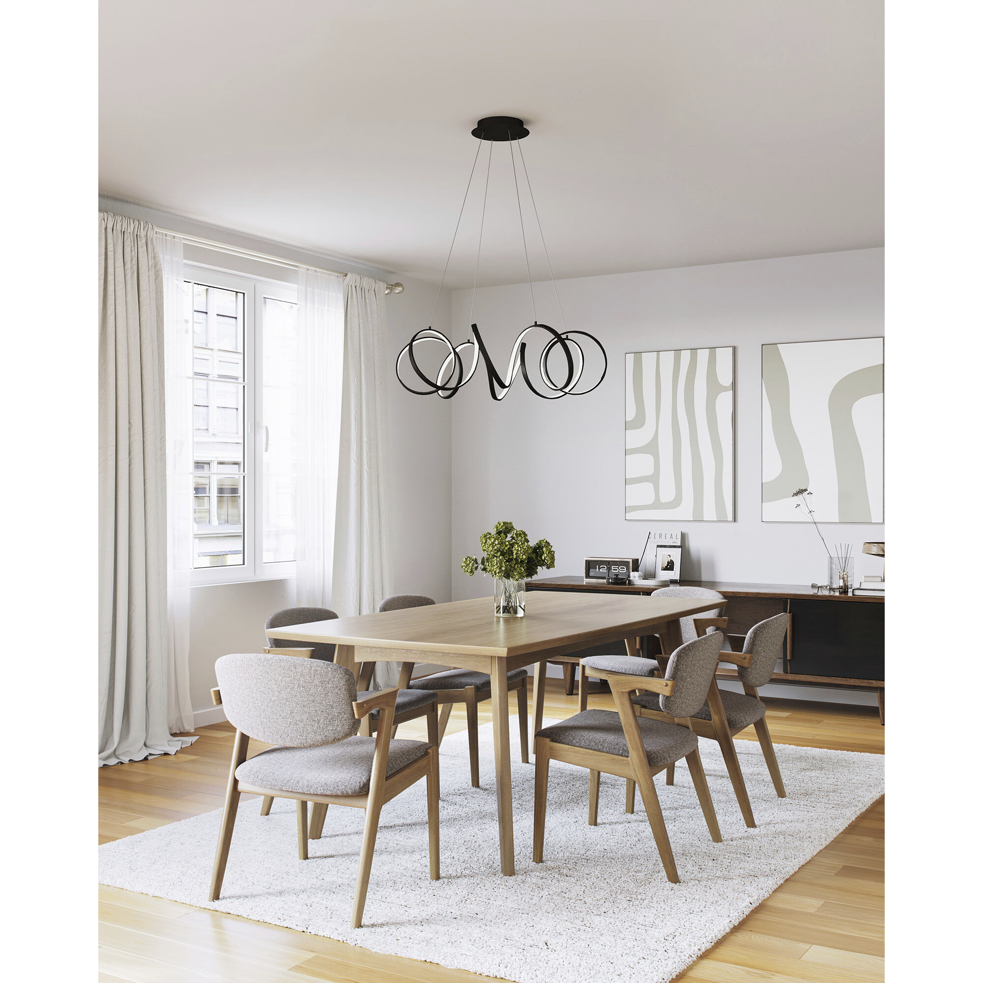 Synergy LED 34.25 inch Black Chandelier Ceiling Light