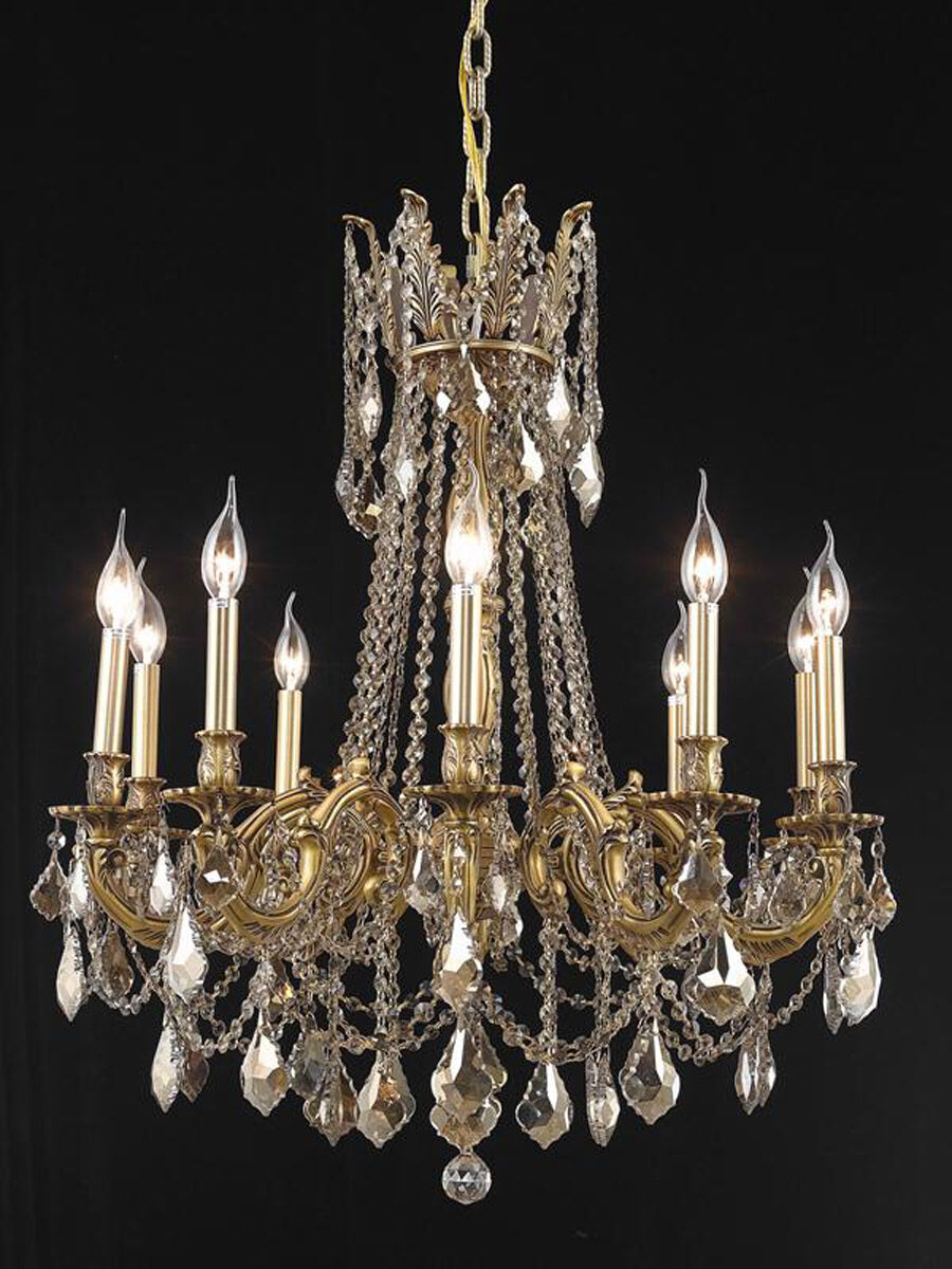 Rosalia 10 Light 28 inch French Gold Dining Chandelier Ceiling Light in Golden Teak, Royal Cut
