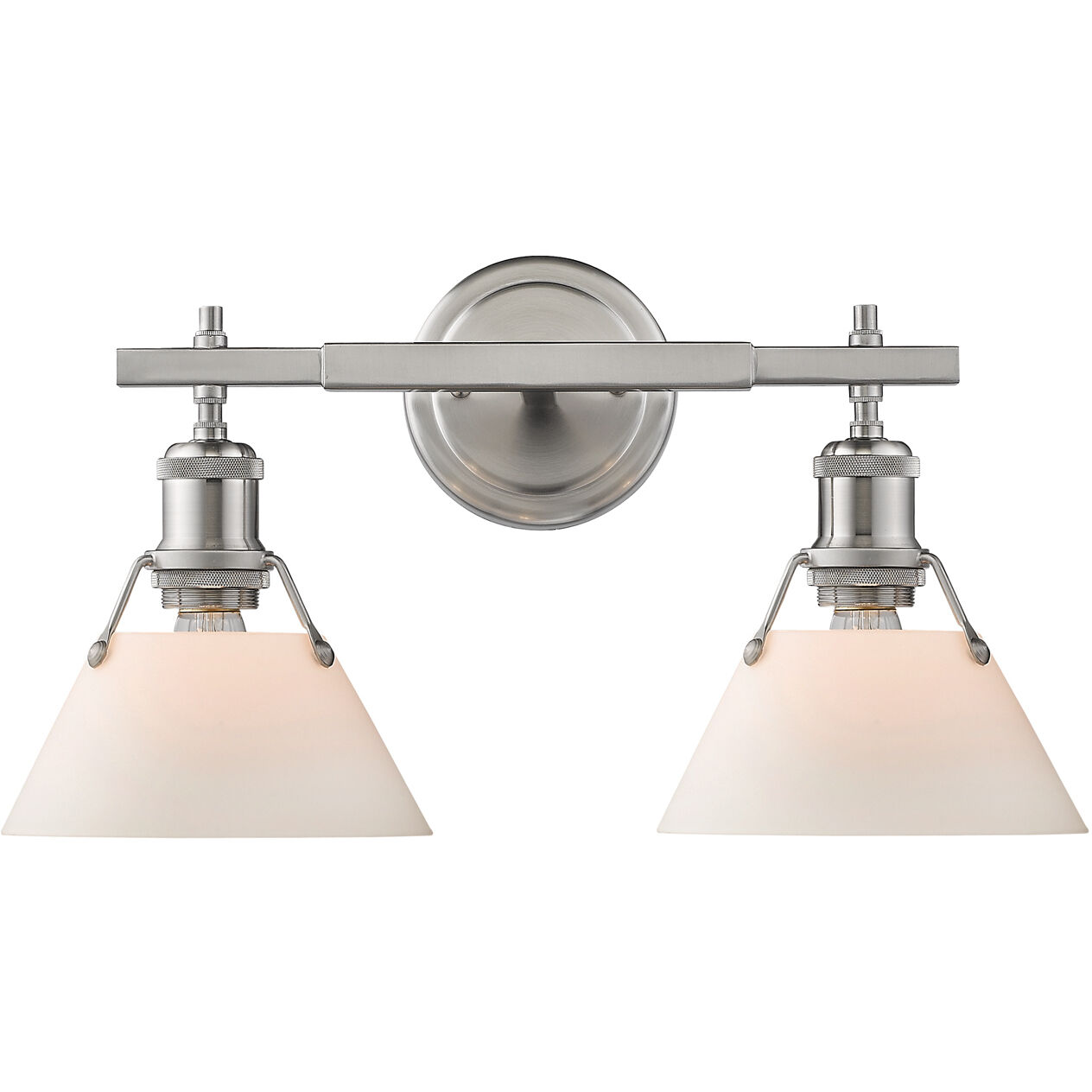 Yep Orwell Vanity Wall Light in Pewter, Opal Glass
