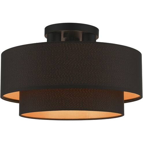 Sentosa 3 Light 15 inch Black Semi Flush Mount Ceiling Light, Large