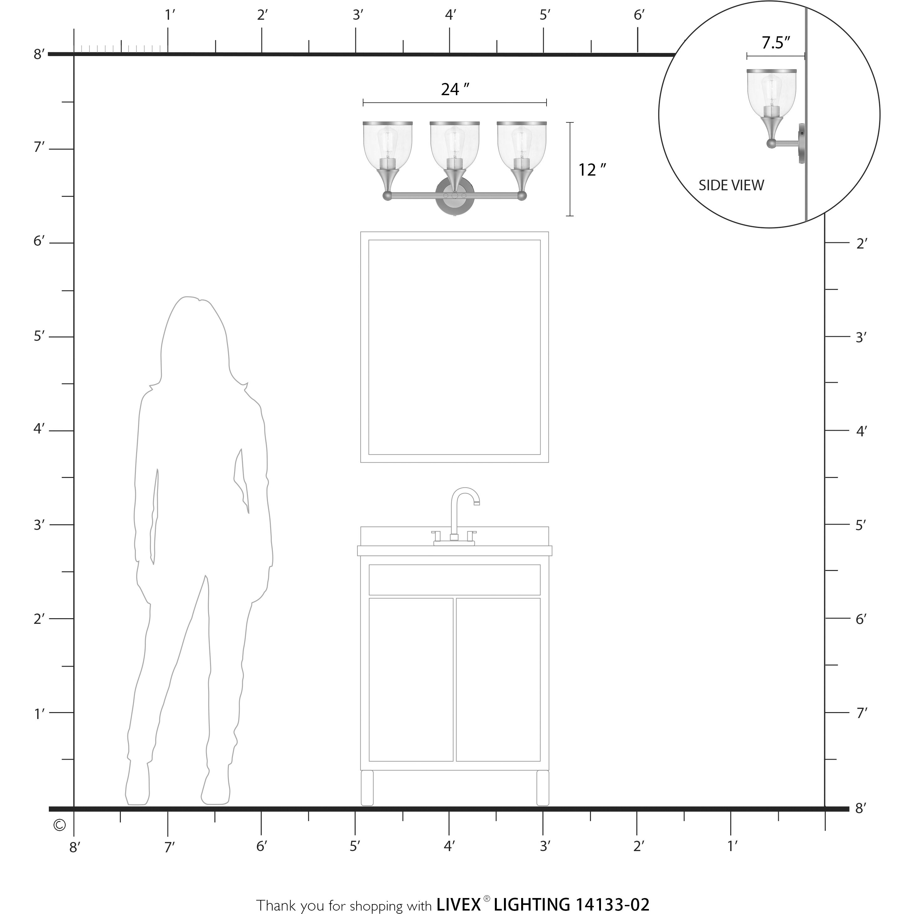 Ashridge 3 Light 24 inch Polished Brass Vanity Wall Sconce Wall Light