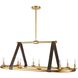 Englewood 10 Light 52 inch Antique Brass Linear Chandelier Ceiling Light