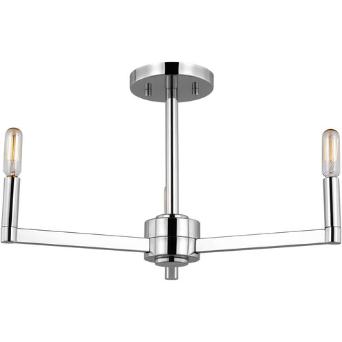 Fullton 3 Light 20 inch Chrome Semi-Flush Mount Ceiling Light