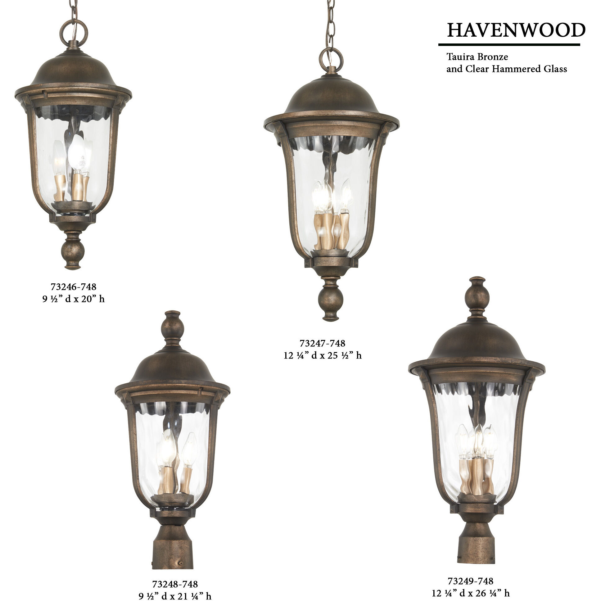 Havenwood 3 Light 21 inch Tavira Bronze And Alder Silver Outdoor Post Mount, Great Outdoors 