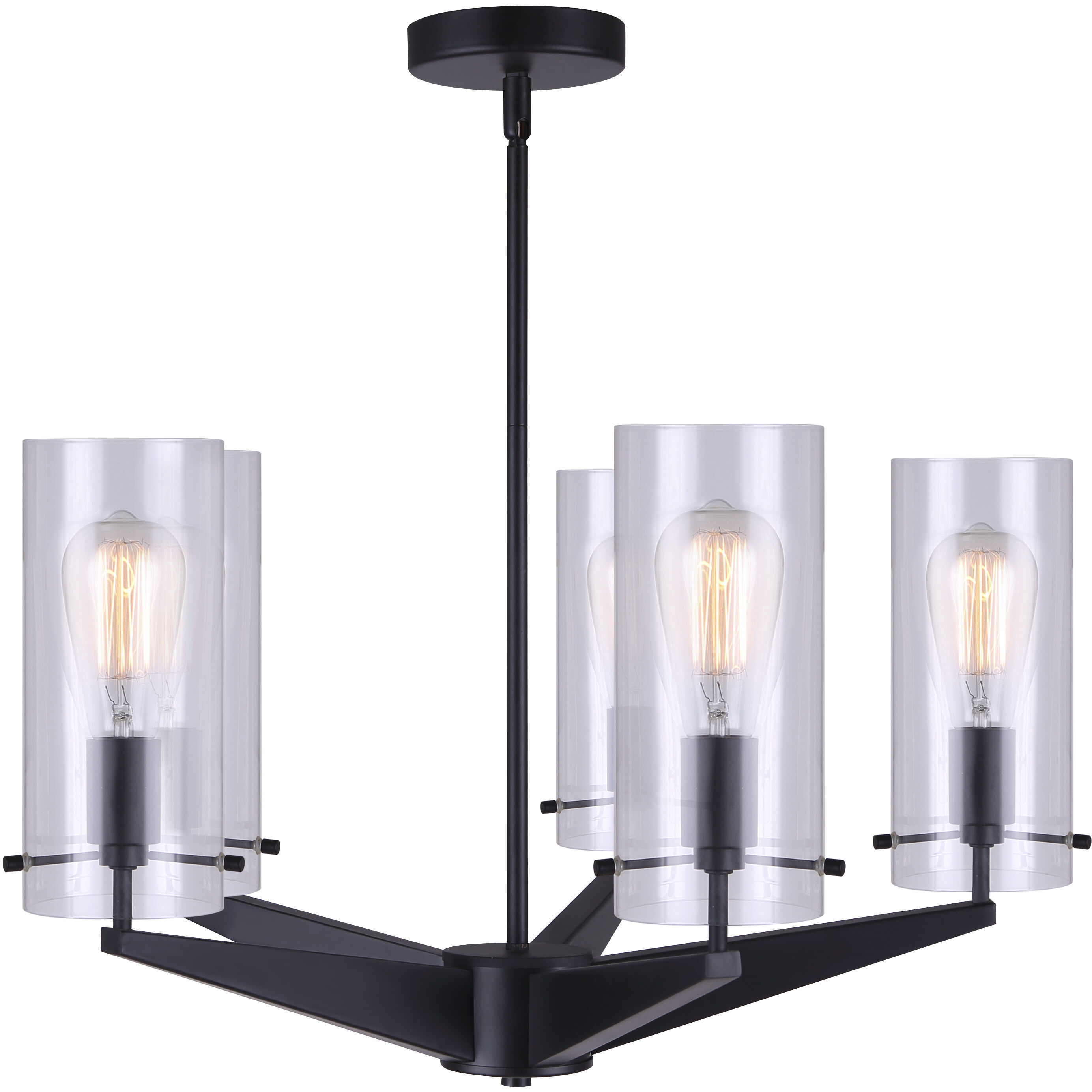 Madison 5 Light 24 inch Black Chandelier Ceiling Light