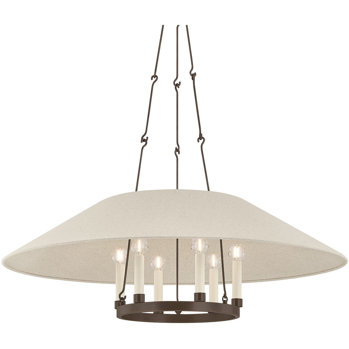 Archive 6 Light 38 inch Bronze Chandelier Ceiling Light