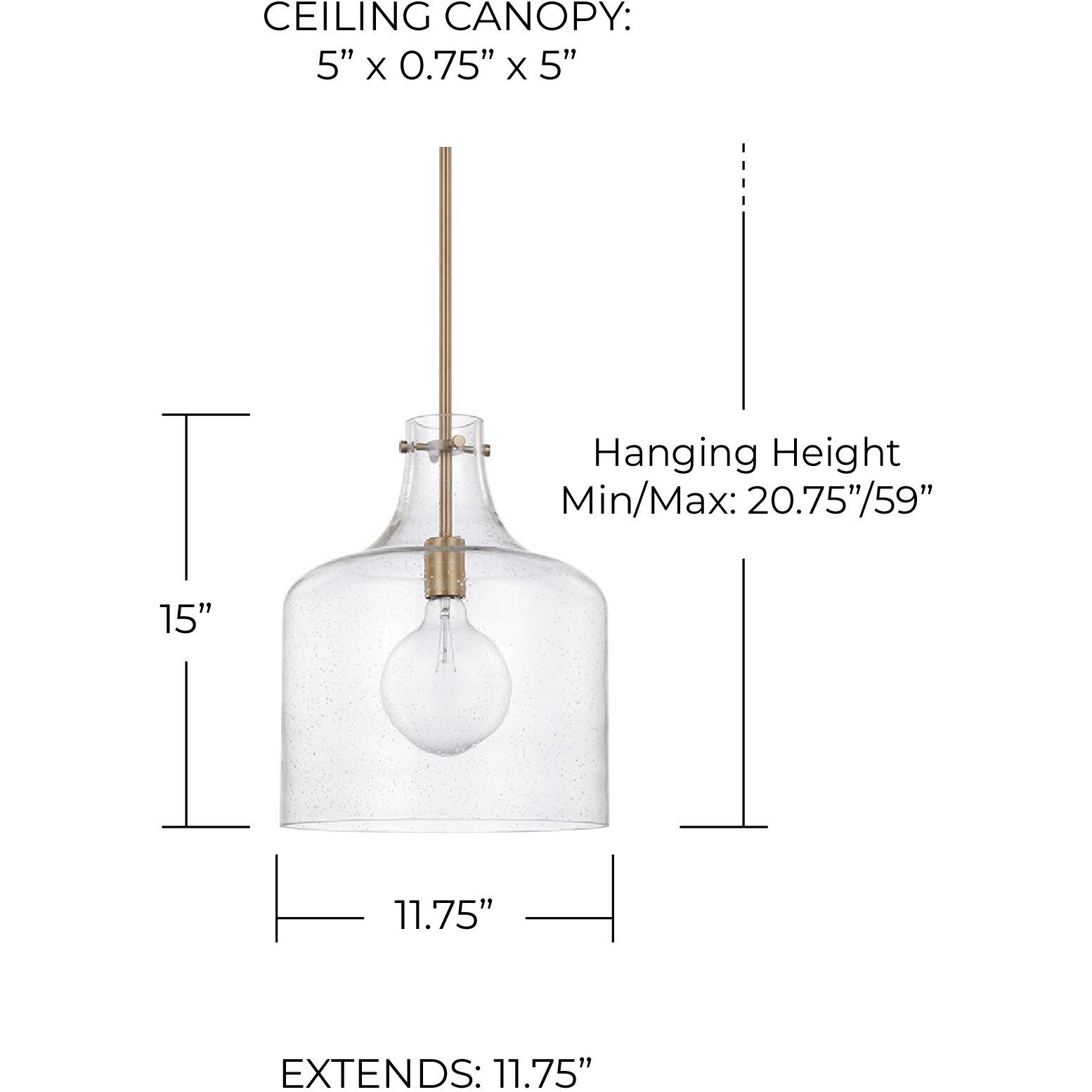 Elijah 1 Light 12 inch Aged Brass Pendant Ceiling Light