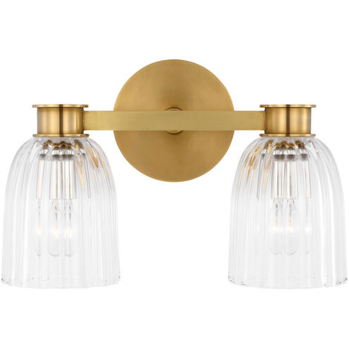 AERIN Asalea LED 13 inch Hand-Rubbed Antique Brass Double Sconce Wall Light