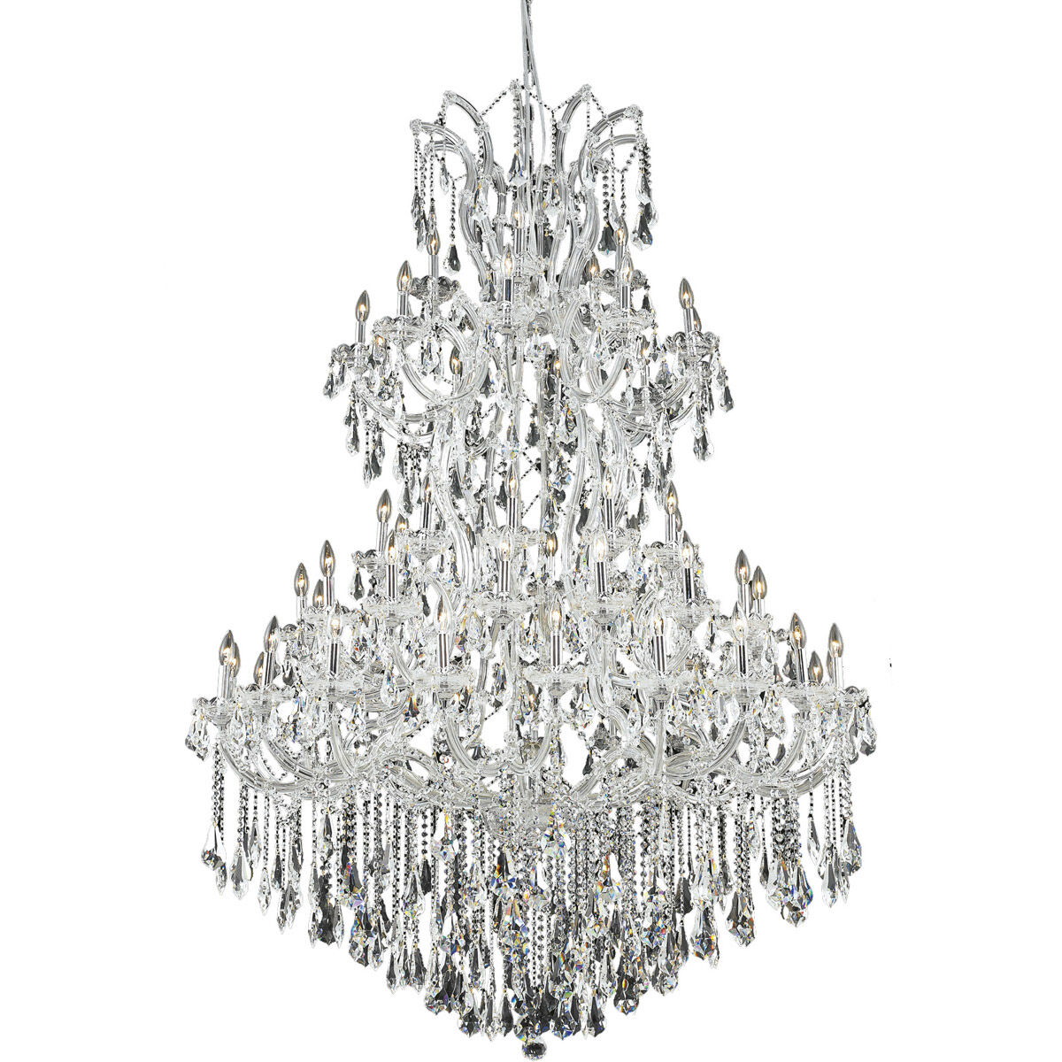 Maria Theresa 61 Light 54 inch Chrome Foyer Ceiling Light in Clear, Royal Cut