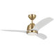 Avila 44 inch Satin Brass with Matte White ABS Blades Ceiling Fan