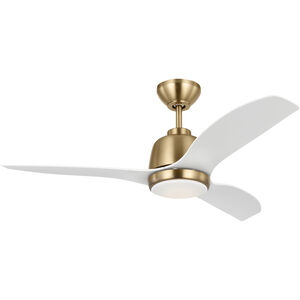 Avila 44 inch Satin Brass with Matte White ABS Blades Ceiling Fan