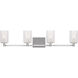 Parker 4 Light 35 inch Brushed Steel Wall Bath Fixture Wall Light