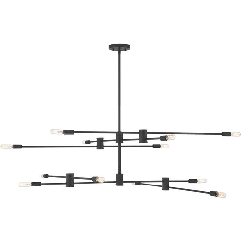 Lyrique 12 Light 54.25 inch Matte Black Chandelier Ceiling Light