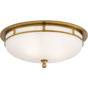 Openwork 2 Light 13.5 inch Hand-Rubbed Antique Brass Flush Mount Ceiling Light, Large