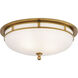 Openwork 2 Light 13.5 inch Hand-Rubbed Antique Brass Flush Mount Ceiling Light, Large