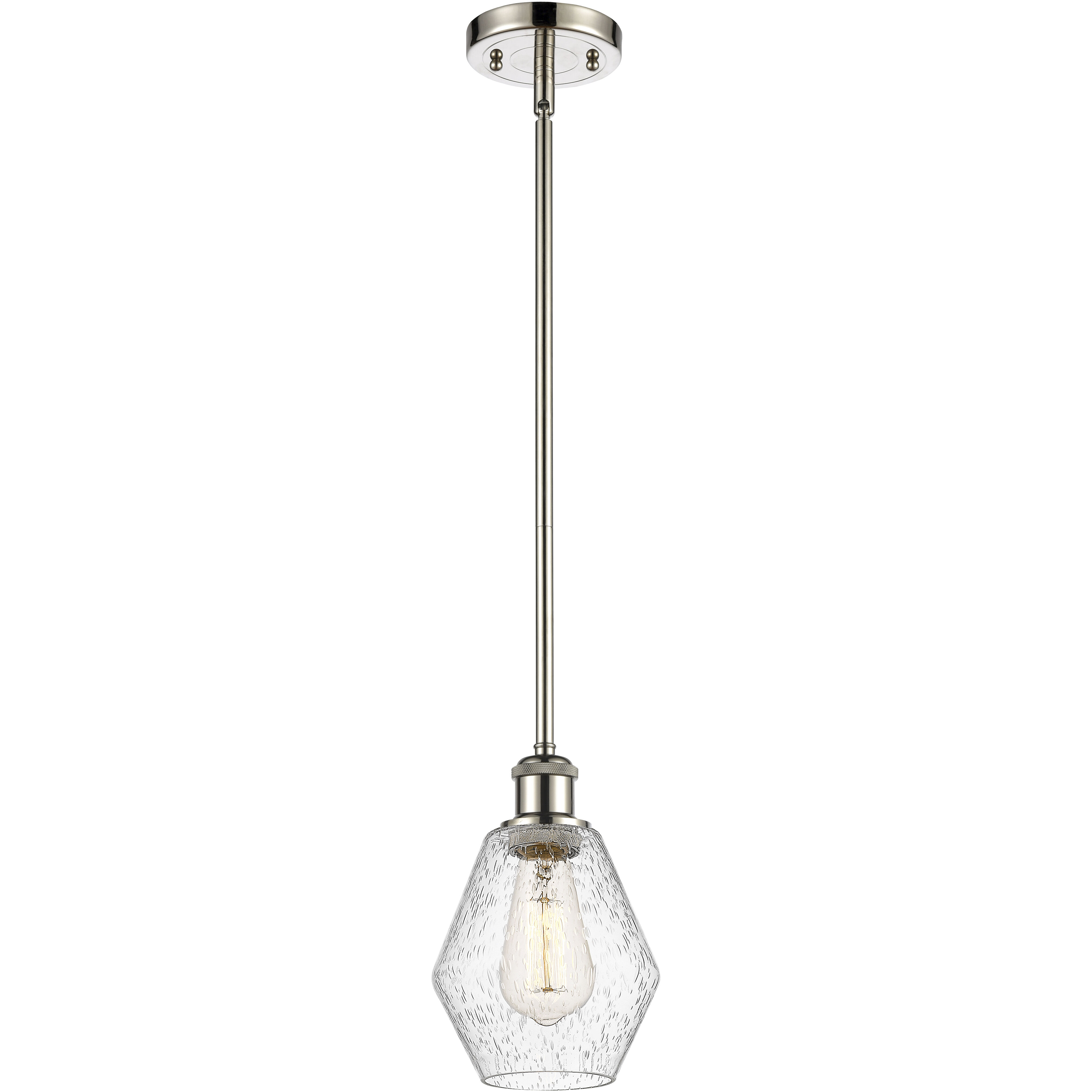 Ballston Cindyrella LED 6 inch Polished Nickel Mini Pendant Ceiling Light in Seedy Glass