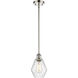 Ballston Cindyrella LED 6 inch Polished Nickel Mini Pendant Ceiling Light in Seedy Glass
