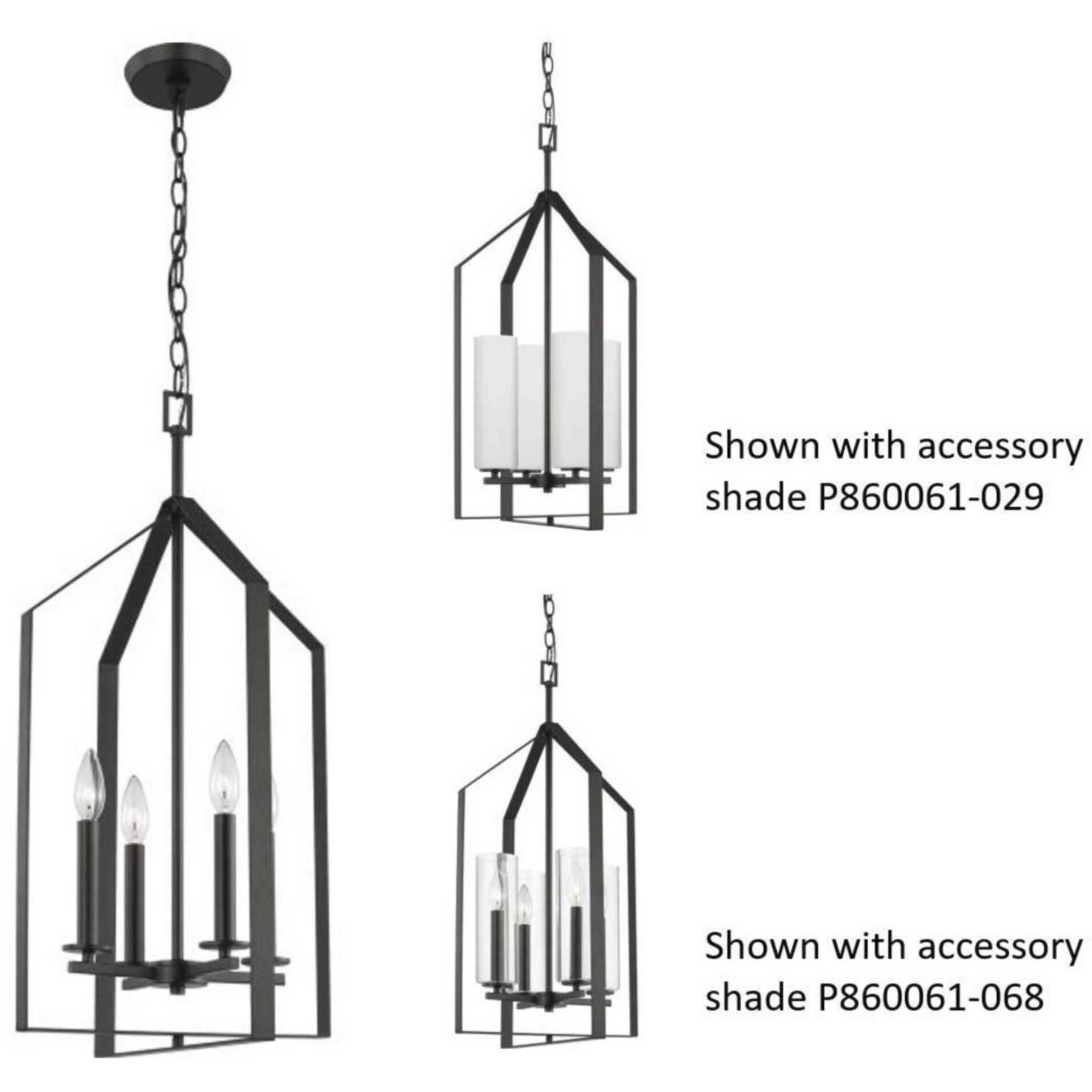 Vertex 4 Light 15 inch Matte Black Foyer Light Ceiling Light