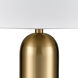 Elishaw 30 inch 150 watt Aged Brass with White Table Lamp Portable Light