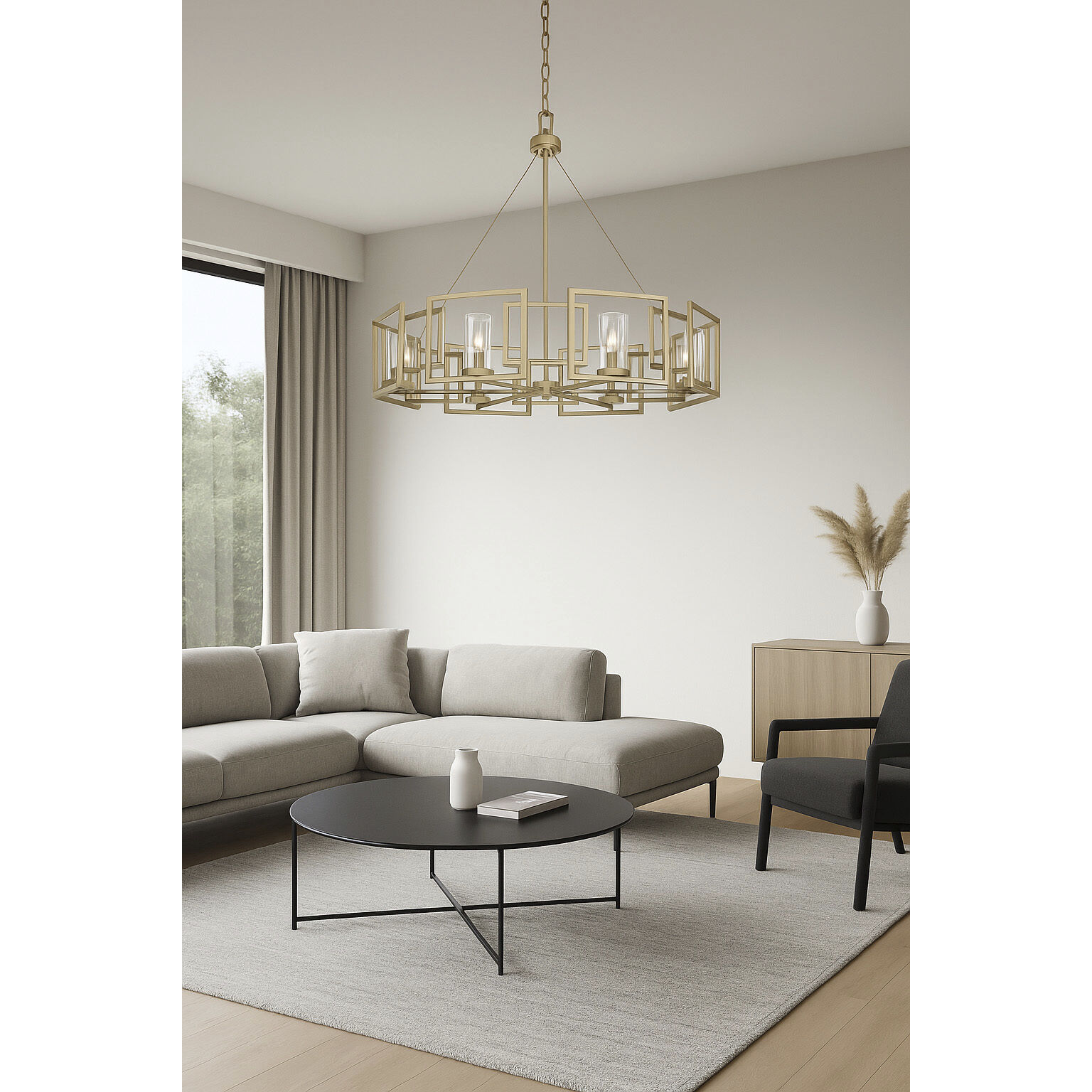 Marco 35.38 inch 60.00 watt White Gold Chandelier Ceiling Light, Large