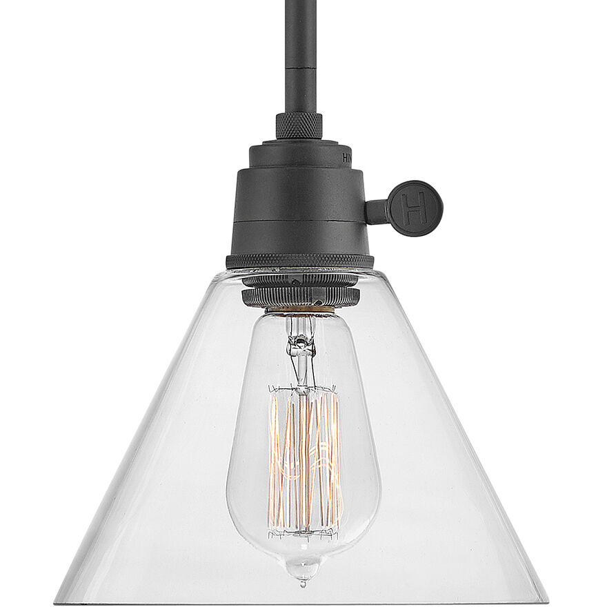 Arti 1 Light 7.5 inch Black Indoor Pendant Ceiling Light in Clear