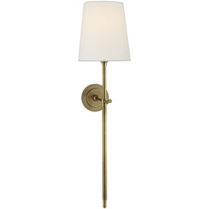 Thomas O'Brien Bryant 1 Light 6.5 inch Hand-Rubbed Antique Brass Tail Sconce Wall Light in Linen, Large