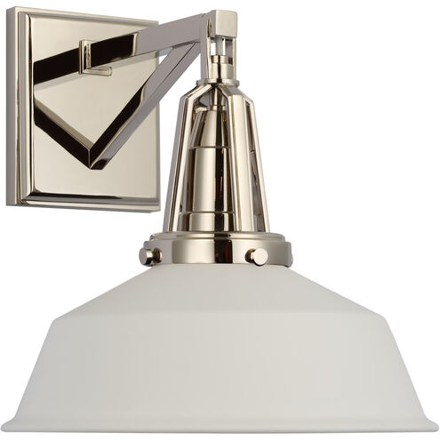 Chapman & Myers Layton LED 10 inch Polished Nickel Sconce Wall Light in Matte White