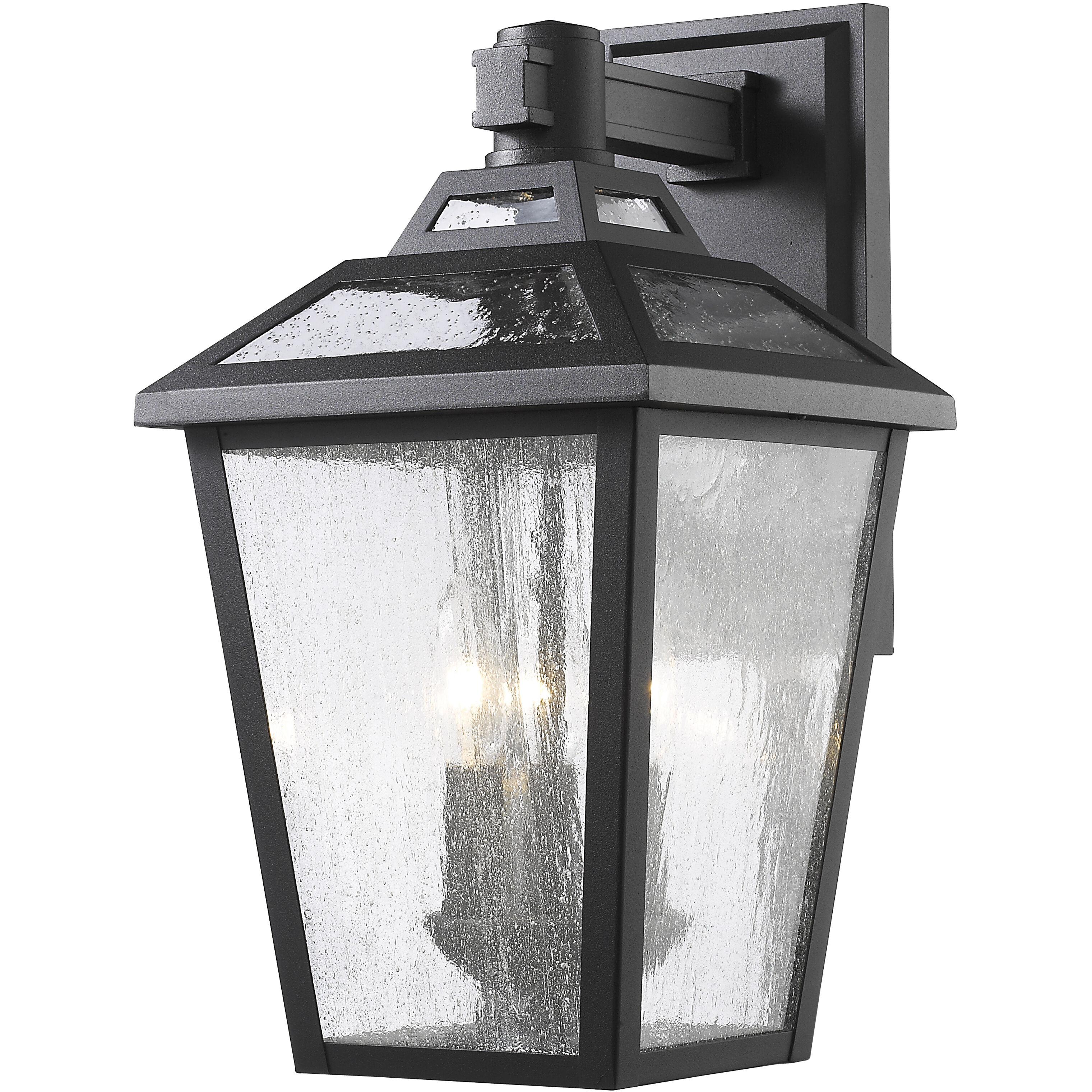 Bayland Outdoor Wall Light in Black, 7.4