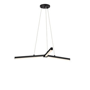 Y LED 33 inch Satin Black Pendant Ceiling Light