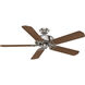 Panama 54 inch Brushed Nickel with Eastern Walnut, River Timber Blades Ceiling Fan