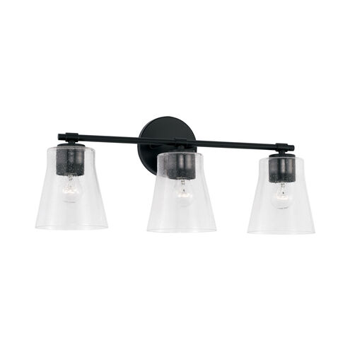 Baker 3 Light 23 inch Matte Black Vanity Light Wall Light