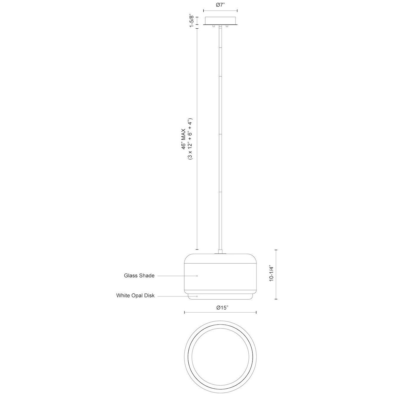 Enkel Pendant Ceiling Light in Brushed Nickel, Smoked Glass