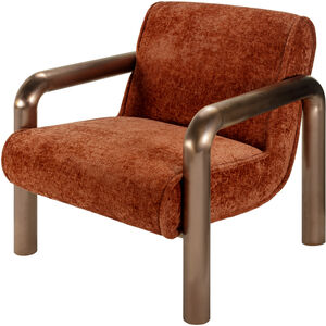 Magnus Burnt Orange / Metallic - Brass Accent Chairs