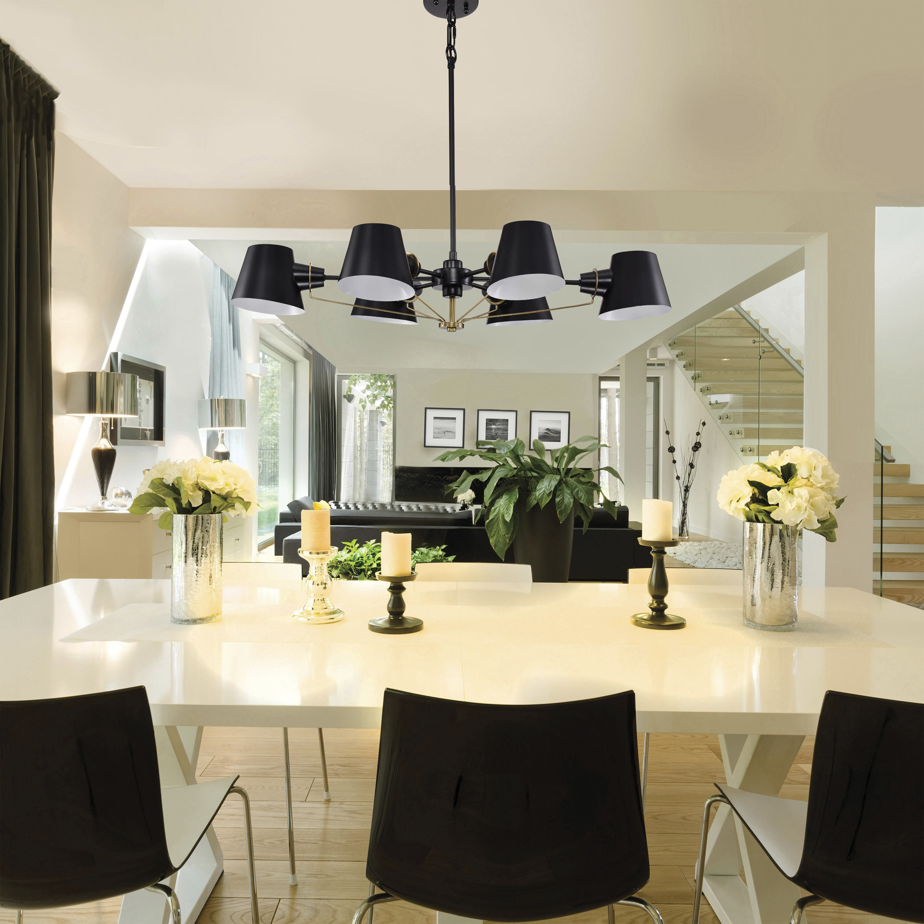 Black and brass chandelier deals