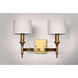 Fairmont 2 Light 18 inch Natural Aged Brass Wall Sconce Wall Light, Maxim SHADE ONLY ITEM 22379OMNAB shade only