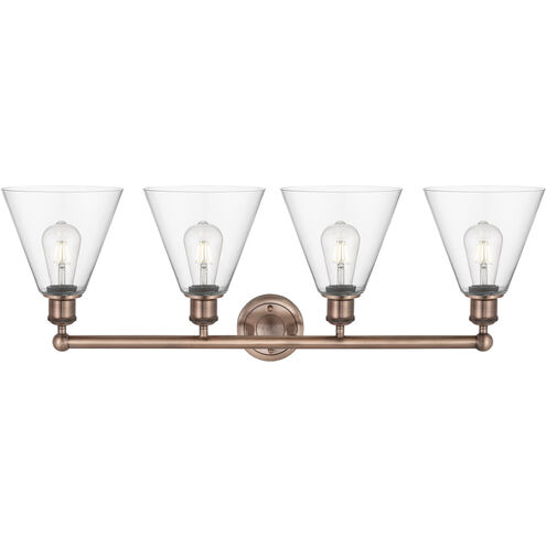 Berkshire 4 Light 35 inch Antique Copper Bath Vanity Light Wall Light in Clear