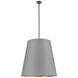 Calor 3 Light 30 inch Gray Linen withgold Parchmen and Urban Bronze Pendant Ceiling Light