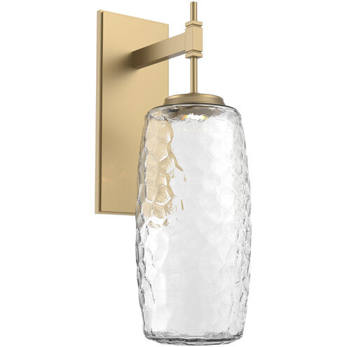 Vessel LED Gilded Brass Tempo Sconce Wall Light in Clear, 2700K LED, Large