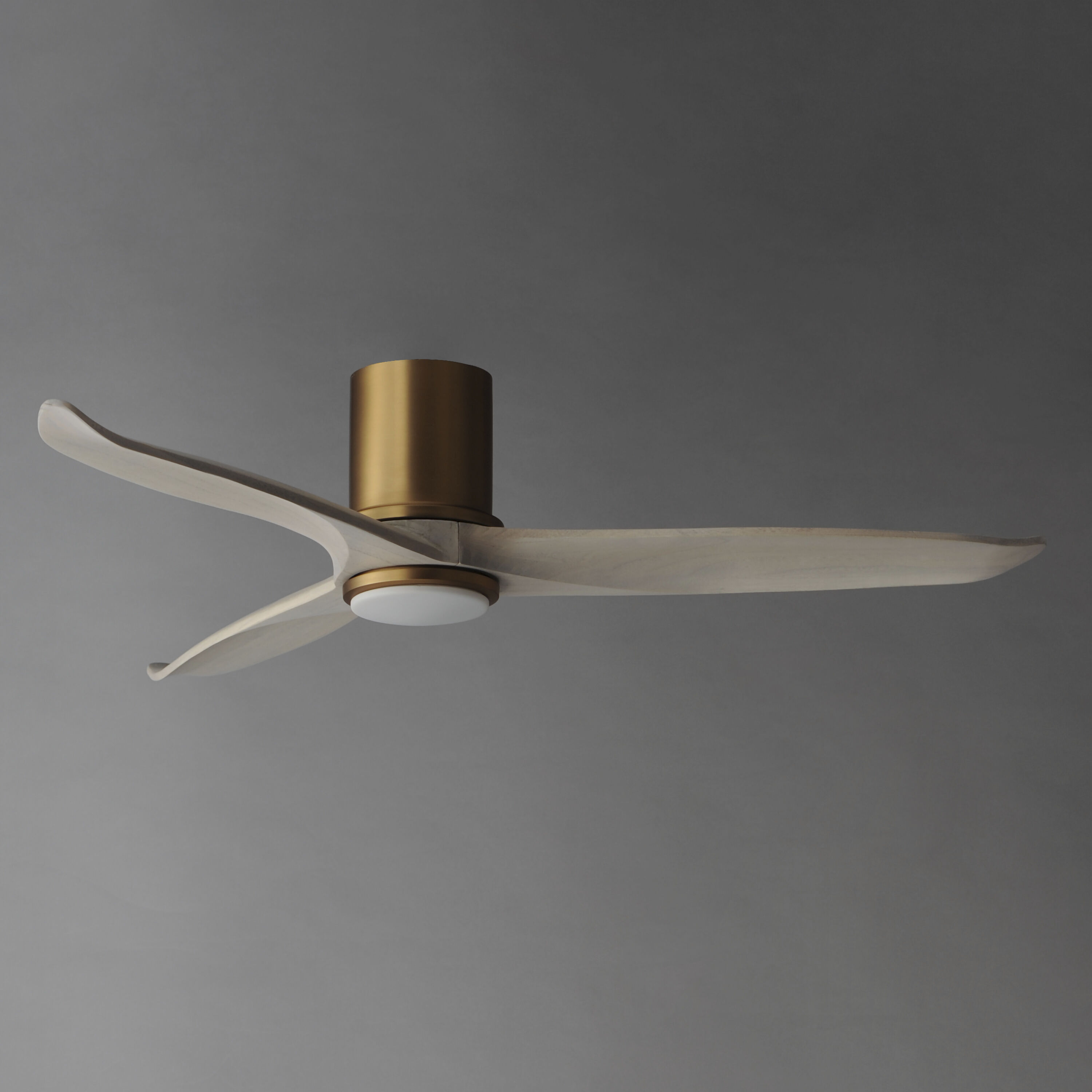 Woodwind 52 inch Natural Aged Brass Indoor Ceiling Fan in White