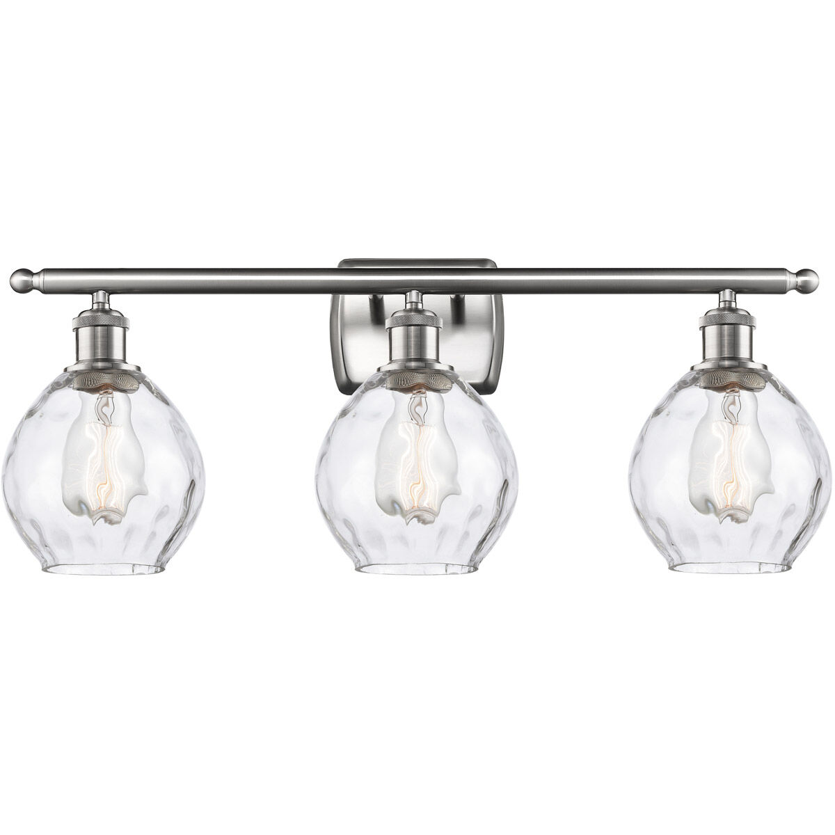 Ballston Small Waverly 3 Light 26 inch Brushed Satin Nickel Bath Vanity Light Wall Light, Ballston