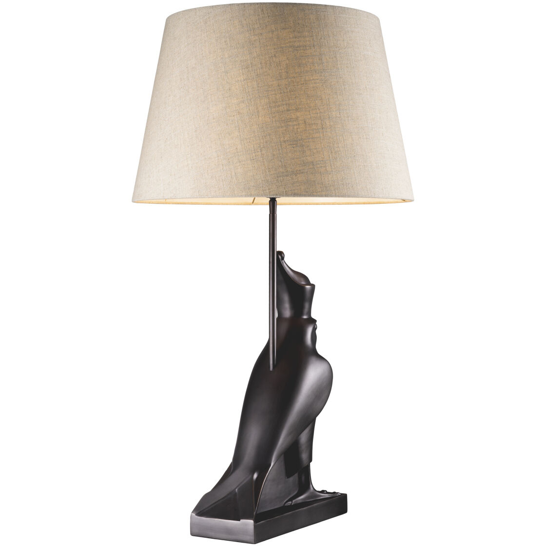 Horus 35.43 inch 40 watt Copper Bronze Table Lamp Portable Light in Linen Shade