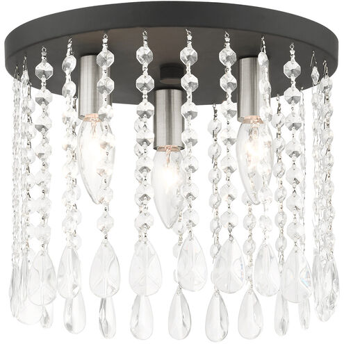 Elizabeth 3 Light 11 inch Black Flush Mount Ceiling Light