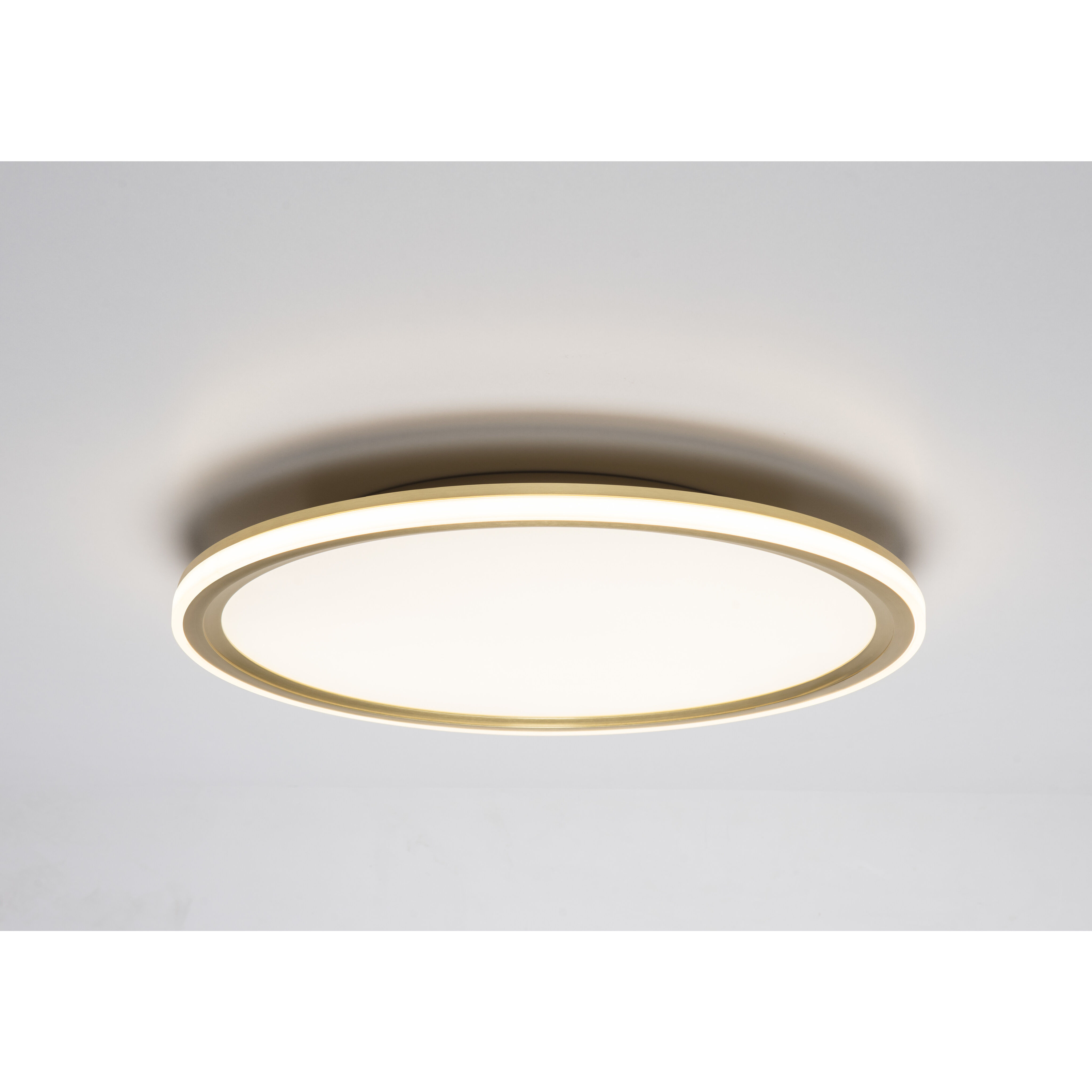 Lucerio LED 17.72 inch Matte Brushed Imitation Gold Flush Mount Ceiling Light