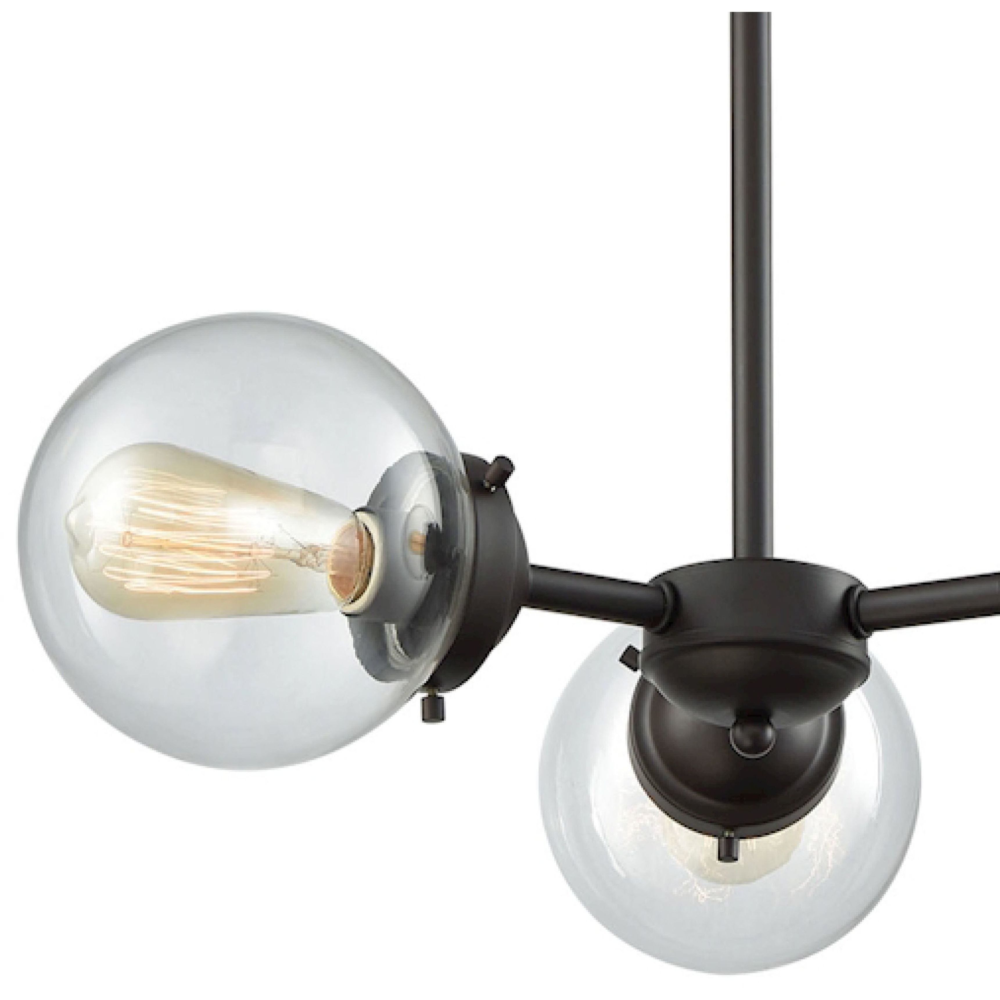 Beckett 3 Light 22 inch Oil Rubbed Bronze Chandelier Ceiling Light in Clear Glass