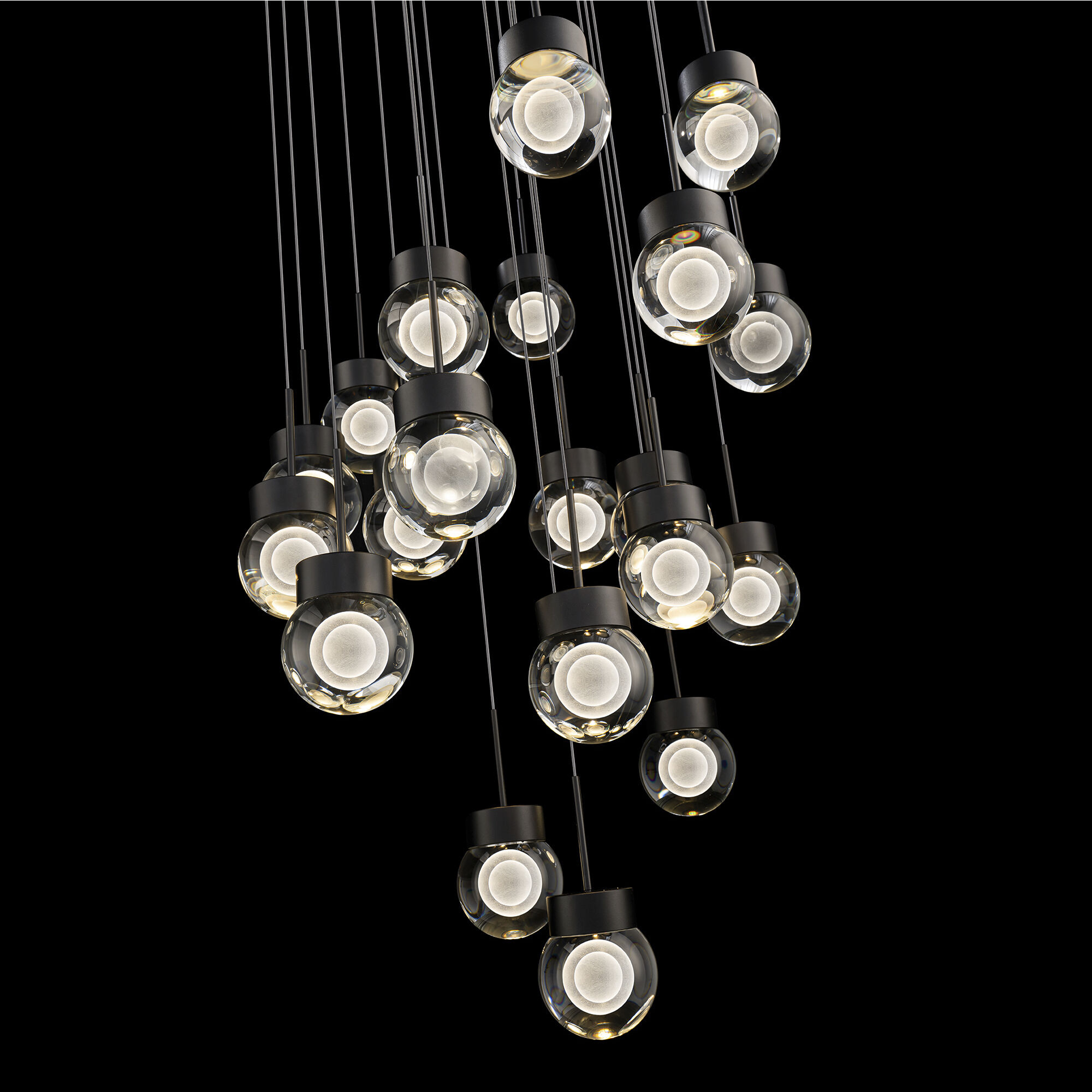 Double Bubble 21 Light 26 inch Black Multi-Light Pendant Ceiling Light