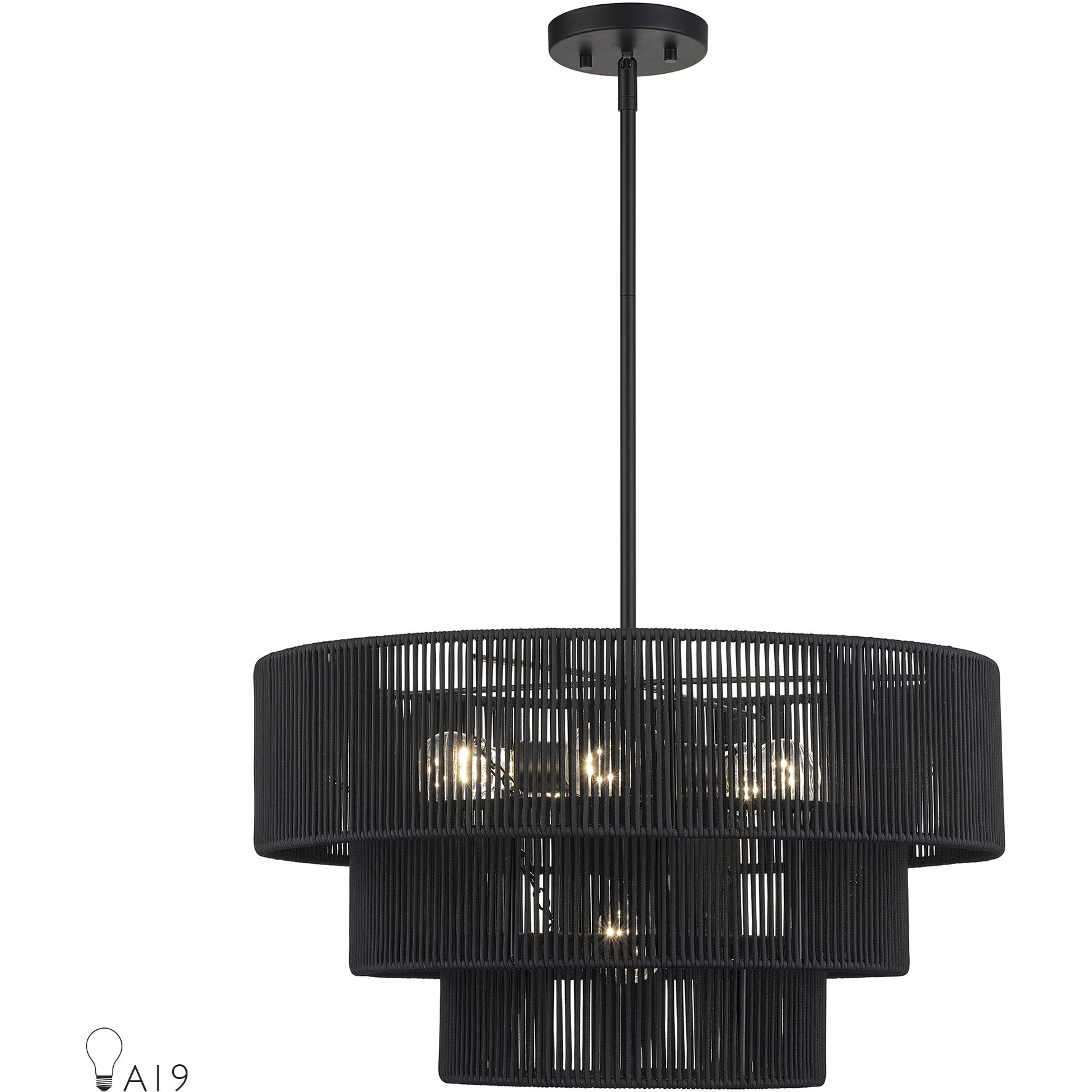Acordia 6 Light 23 inch Black Pendant Chandelier Ceiling Light