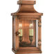 Chapman & Myers Bedford 2 Light 12 inch Natural Copper Outdoor Wall Lantern, Small