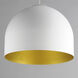 Foster LED 19.75 inch White and Gold Single Pendant Ceiling Light in White/Gold