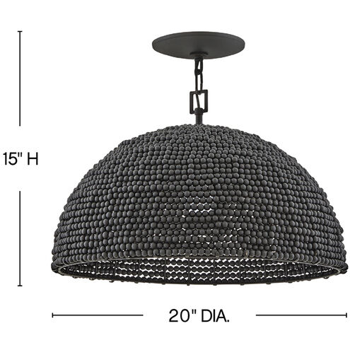 Dalia LED 20 inch Black Pendant Ceiling Light, Pendant